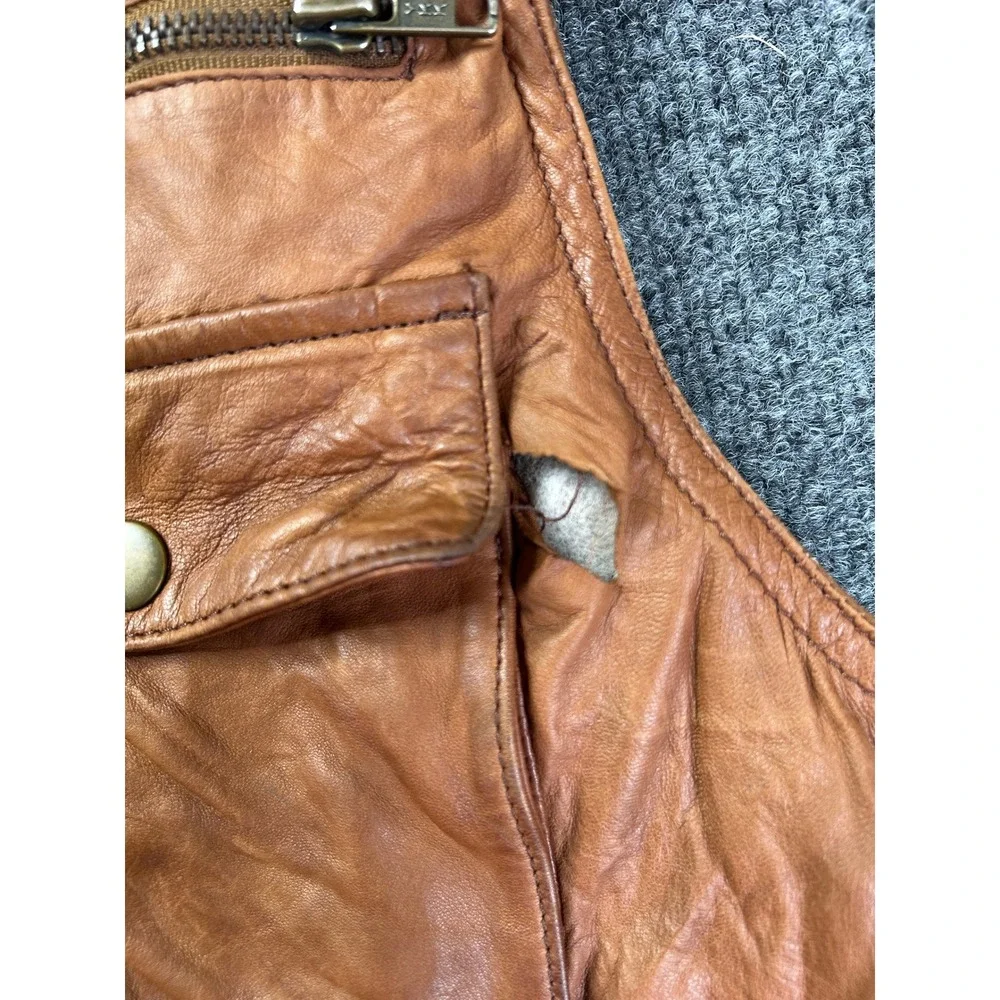 Banana Republic Leather Safari Bush Vest Mens M Brown Vintage 1985 Mill Valley